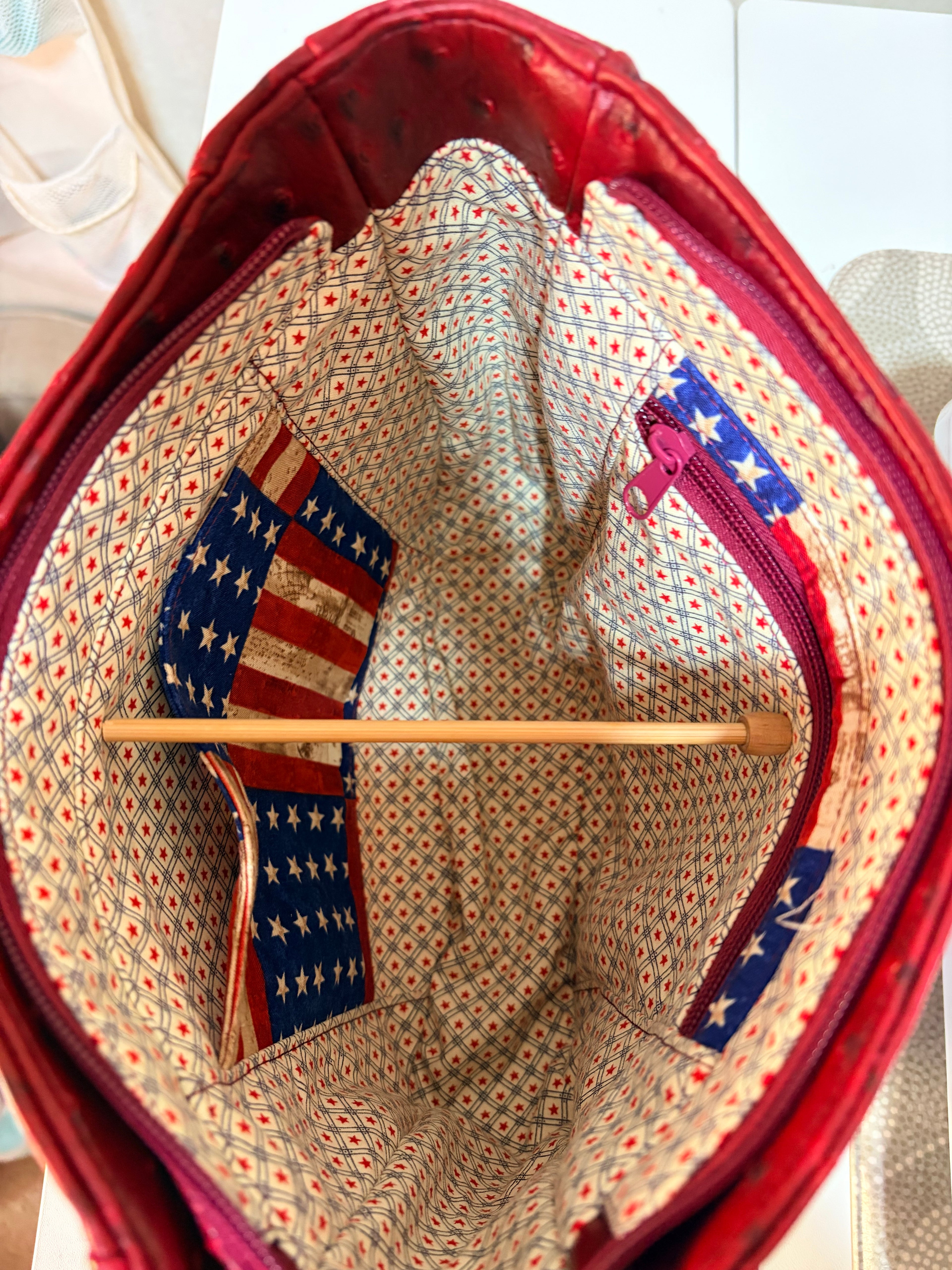 Red Ostrich Allegra Bag