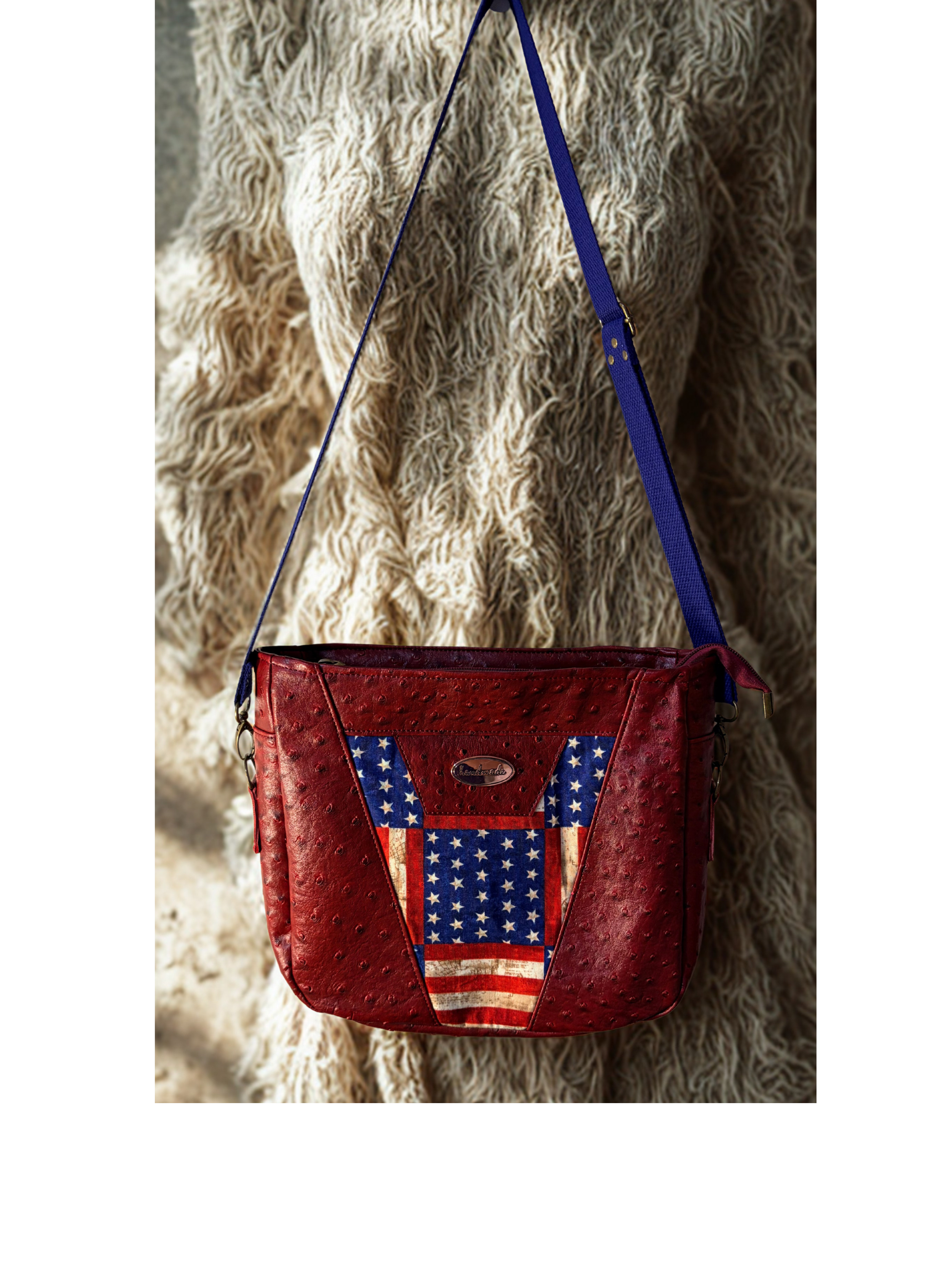 Red Ostrich Allegra Bag