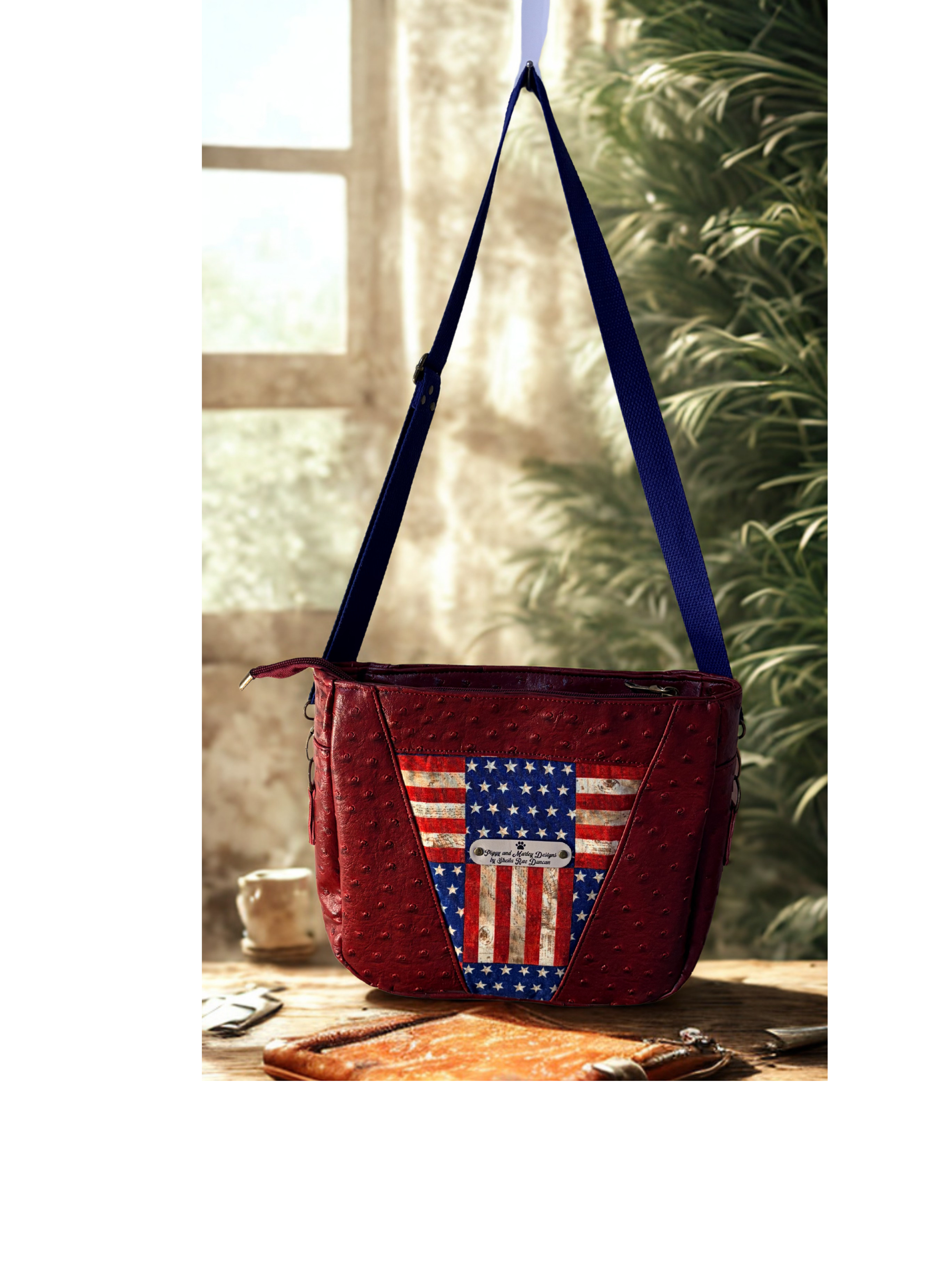 Red Ostrich Allegra Bag