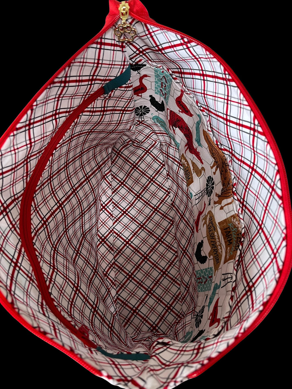 Handmade Chicken Print Tote #3