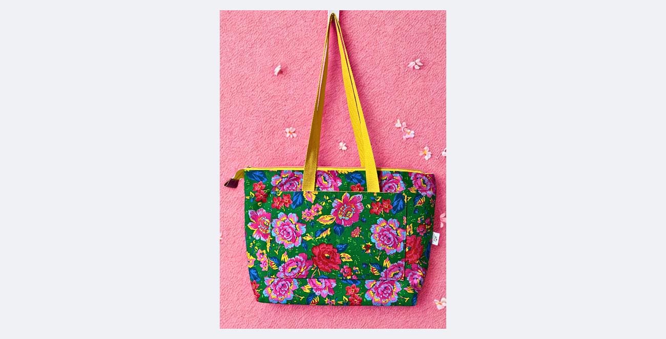 Floral Tote Bag: Large Capacity with Faux Leather Flap